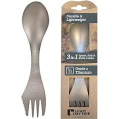 Light My Fire Spork Titan 3-in-1 Camping Cutlery with Spoon, Fork and Knife - Lightweight and Portable - Ideal as Camping Cutlery Set, Spork, Travel Cutlery and Spork for Outdoor and Survival