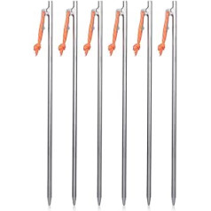 iBasingo Ti4012P35L 35 cm Tent Pegs Titanium Alloy Pegs Camping Tent Stakes Outdoor Awning Pins Lightweight Heavy Duty Tent Nails Hiking Backpacking Tent Accessories for Hard Ground 6 Pieces/Lot