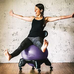 NUNETH Balance Ball Chair Vingrošanas bumbu krēsls pieaugušajiem un pusaudžiem ar autismu, Jogas bumbas krēsls līdzsvaram, elastībai un labai pozai mājās, viegli saliekams