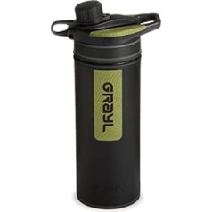GRAYL GeoPress Water Purifier Bottle with Filter for Hiking, Camping, Survival Scenarios, Travel, 710 ml, Black Camo