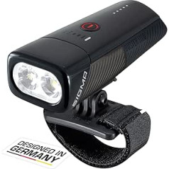 Sigma Sport - Buster 1100 | Front Bicycle Light with 1100 Lumens | Rechargeable Helmet Light with Five Lighting Modes | with Quick Release Function for Quick Attachment