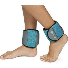 Gaiam Ankle Weights spēka treniņu svaru komplekti vīriešiem un sievietēm ar regulējamām siksnām — iešana, skriešana, pilates, joga, dejas, aerobika, kardio vingrinājumi (2,3 kg un 4,5 kg komplekti)