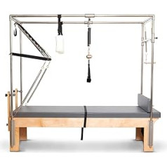 ELINA PILATES Wooden Cadillac Pilates, 6 Types of Springs, Push Bar, Roll-Down Bar and 2 Push Bars with Quick Adjustment System, Doormat