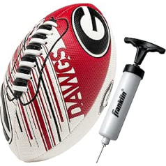 Franklin Sports Georgia Bulldogs Football — Jauniešu mini futbols — 8,5 collu futbols — Spacelace Easy Grip tekstūra — ideāli piemērots bērniem