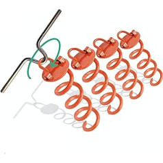 riijk Ground Anchor For Trampoline, Swing, Gazebo, Solid Tent Pegs In Signal Colour, Made of 1 cm Diameter Steel + Screw-in Aid, Pegs, orange