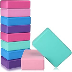 10 Pack EVA Foam Yoga Blocks High Density Yoga Accessories Improves Strength and Supports Balance and Flexibility Supportive Soft Non-Slip Surface for Pilates