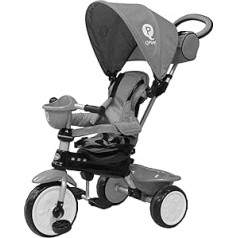 QPlay Tricycle Comfort 4 vienā — zēni un meitenes — pelēks