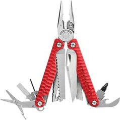 LEATHERMAN — Multi-Tool Charge Plus G10 ar 19 būtiskiem instrumentiem, Rokturi izgatavoti no izturīga G10 materiāla, Sarkans ar neilona maciņu, Sudrabs/sarkans