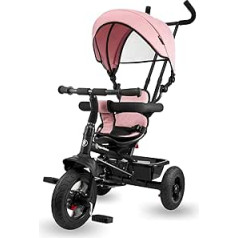 HyperMotion Children's Tricycle from 1 Year up to 20 kg, Children's Bikes, 1-4 Years, Toddler Bicycle with Push Handlebar, Bicycle Baby Toddlers, Tricycle, Parent Handle, First Bike, Pink