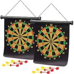 Playtastic Party Games: Set of 2 Magnetic Dart Games with Target Roll-up (Dart Discs, Dart Board, Magnestic)