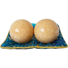Addune 1 Pair Chinese Baoding Balls Orange Health Massage Balls Stress Relief Hand Exercise Balls Natural Marble