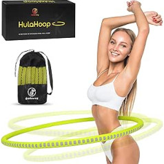 Dedoway ® Hula Hoop neona zaļā krāsā — lieliski piemērots svara zaudēšanai — Hula stīpa pieaugušajiem un bērniem — iekļauta soma