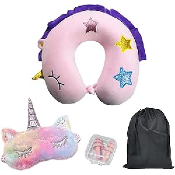 crazy bean Neck Pillow Travel Pillow Memory Foam Kakla spilvena atbalsta spilvens lidmašīnai vilcienam ar miega masku Ausu aizbāžņi rozā krāsā