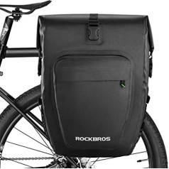 ROCKBROS Velosipēdu soma 100% ūdensnecaurlaidīga aizmugurējā velosipēda somas transportēšanas soma eBike riteņbraukšanas ceļojumu soma ar plecu siksnu 20-27 L