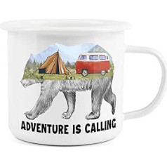 Emaille-Camping-Abenteuer-Tasse – Adventure is Calling Neuheit, langlebige Heißgetränke, Outdoor-Tasse für Reisen, Picknicks, Zuhause, Wandern