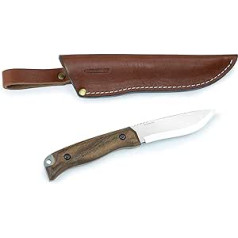 BPS Knives HK1 SSH - Handmade Stainless Steel Knife - Fixed Outdoor Blade Knife - Camping Bushcraft Knife with Leather Sheath