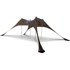 Premium Lycra Beach Tent - Beach Shelter Pop-Up Awning with 4 Aluminium Poles and Sand Anchors - Jasper Tent Dark Grey