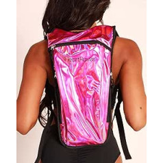 iHeartRaves Hydration Pack Cute Holographic Rave ūdens mugursoma hidrosoma 2L - Raves, mūzikas festivāli, pārgājieni, skriešana, brīvdabas aktivitātes, apmācība, riteņbraukšana