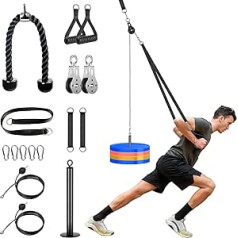 Lyndwin Cable Pull Fitness Lat Pull, Kabeļa vilkšanas rokturu komplekts ar vingrošanas dubultvadu, Plecu Krūšu Roku Muguras Muskuļu Fitnesa Aprīkojums Treneris Spēka Treniņa Aprīkojums Bicepsa Tricepsa Treniņierīce priekš