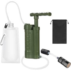 NEVYTOL Portable Outdoor Water Filter Can Filter 5000 L, Water Purifier Drinking Water Removes 0.01 Micron Thick Virus Heavy Metal with 480 ml Water Bag for Outdoor Emergencies, Camping, Hiking