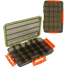 Tnqhuq Tackle Box Waterproof Tackle Box 3700 Tackle Tray Kajaka peldošā makšķerēšanas piederumu kastes organizators Makšķerēšanas mānekļu kastes uzglabāšanas uzkodu kastes konteiners (2 pakojumā)