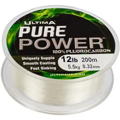 Ultima Power Pures Fluorocarbon Carp Line 200 m spole, caurspīdīga, 0,32 mm–12,0 lb/5,5 kg