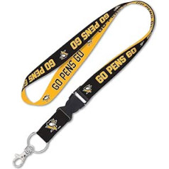 Fanatics NHL Pitsburgh Penguins štrope ar noņemamu sprādzi, GO PENS sauklis, 1 collas plats, daudzkrāsains, liels