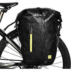 Rhinowalk velosipēda soma, ūdensnecaurlaidīga un noplīsumiem izturīga bagāžas soma (25L) melna