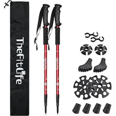 TheFitLife Hiking and Trekking Poles - Pack of 2 with Anti-shock and Quick Release System, Telescoping, Super Lightweight for Hiking, Camping, Mountaineering, Backpacking, Walking, Trekking