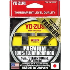 Yo-Zuri Unisex Adult T7-7,3 kg-CL-200YD: T-7 Premium Fluorocarbon 7,3 kg 200 Yd, caurspīdīgs, dzidrs, bezkrāsains, viens izmērs