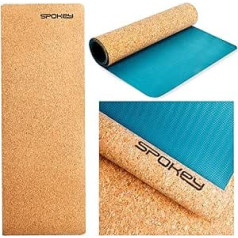 Spokey Savasana Yoga Mat 183 x 60 x 0.4 cm | Non-Slip, Stabilising and Safe | For Yoga, Pilates, Fitness and Gymnastics | Made of Cork and Environmentally Friendly TPE, 100% Biodegradable