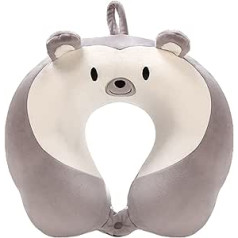 Neck Pillow, Children's Memory Foam Travel Pillow, Adult, U-shaped Pillow for Travel on Plane, Car, Train, gray