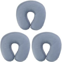 Veemoon Pack of 3 Foam Trains Rest Pillow Aeroplane U-Shaped Travel Pillow Scoop Neck Grey Outdoor Office Car or Cars Support Head for Lightweight Home Pillow Pillow in Shape of One