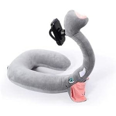 SUNGOOYUE Travel Pillow Phone Stand, Multi-Angle Neck Pillow Support Animal Plush Flexible Device Holder