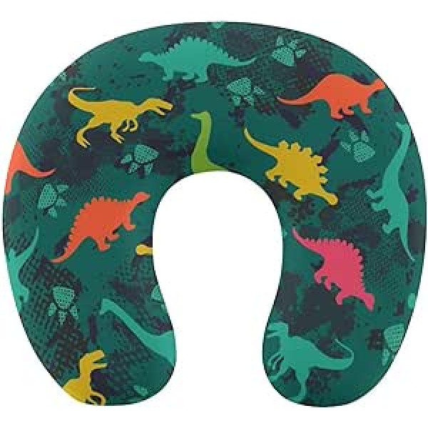 FJQWKLF Neck Support Travel Pillow Compatible with Green Camo Animal Dinosaur Set, Washable Airplane Pillow, Car Pillow, Headrest, U Shaped Pillow, Fashion Sofa Decor Neck Pillow