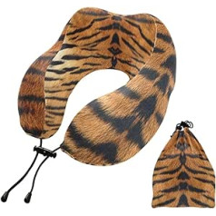 YOUJUNER Reisekissen Tiger Print Memory Foam Nackenkissen Stützkissen Nackenkissen