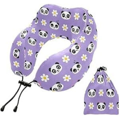 YOUJUNER Travel Pillow Daisy Animal Panda Face Memory Foam Neck Pillow Support Pillow Neck Pillow