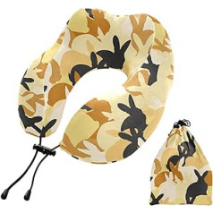 YOUJUNER Travel Pillow Cute Rabbit Bunny Memory Foam Neck Pillow Support Pillow Neck Pillow