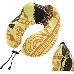 YOUJUNER Travel Pillow African Black Woman Memory Foam Neck Pillow Support Pillow Neck Pillow