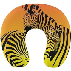 Oudrspo Nackenkissen mit Aquarell-Zebra-Motiv zum Schlafen, U-förmiges Reisekissen, Nackenstützkissen, Flugzeugkissen für Zuhause und Büro