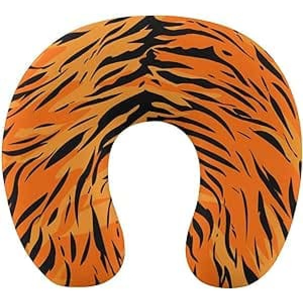 FJQWKLF Neck Pillow Compatible with Tiger Stripe Animal Print, Machine Washable Airplane Car Pillow, Neck Support, U-shaped Pillow for Travel, Office, Car, Comfortable Travel Pillow