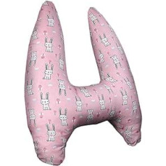 predolo Car Back Seat Travel Pillow Soft Breathable Provides Head and Body Support Sleeping Pillow Kids Travel Pillow for Long Travel Adult Pink Rabbit