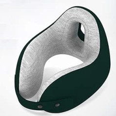 SMSOM Travel Pillow 100% tīrs atmiņas putu kakla spilvens, ērts un viegls, elpojošs un uzlabots atbalsta dizains, paredzēts lidmašīnām un ceļojumiem, noņemams, mazgājams (krāsa: zaļa)