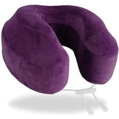 Cabeau Evolution S3 Travel Pillow - Straps to Airplane Seat - Ensures Your Head Won't Fall Forward - Relax with Plush Memory Foam - Quick-Dry Fabric Keeps You Cool and Dry (Indigo), plum