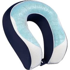 Cepten U-shaped Neck Pillow, Travel Pillow, Support Pillow, Gel Memory Foam Inner Core, Suitable for Airplane, Car or Train, Airplane Flight Pillow, Dark Blue