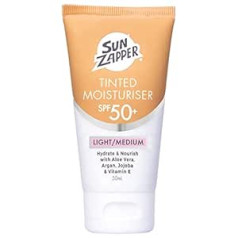 Sun Zapper Tonēts mitrinošs krēms SPF 50 sejas mitrinošs krēms ar tonētu saules aizsardzību sejai - Sun Zapper viegls/vidējs BB krēms (viegls/vidējs)