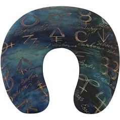 Shining Alchemic Signs Travel Pillow Pārnēsājams kakla spilvens U formas spilvena automašīnas galvas balsts vīriešiem un sievietēm