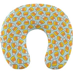 Halovīni Candy Corn Travel Pillow Pārnēsājams kakla spilvens U-veida spilvenu automašīnas galvas balsts sievietēm vīriešiem