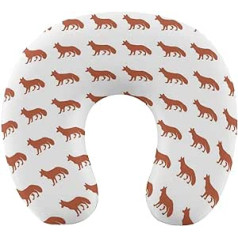 Red Fox Travel Pillow Pārnēsājams kakla spilvens U formas spilvena automašīnas galvas balsts vīriešiem un sievietēm