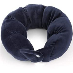 Travel Pillow Comfortable Travel U-shaped Pillow Sleeping Pillow Office Lunch Break Head Pillow Comfortable Autobus and Train Flight.(Color Black) (Color : Blue)